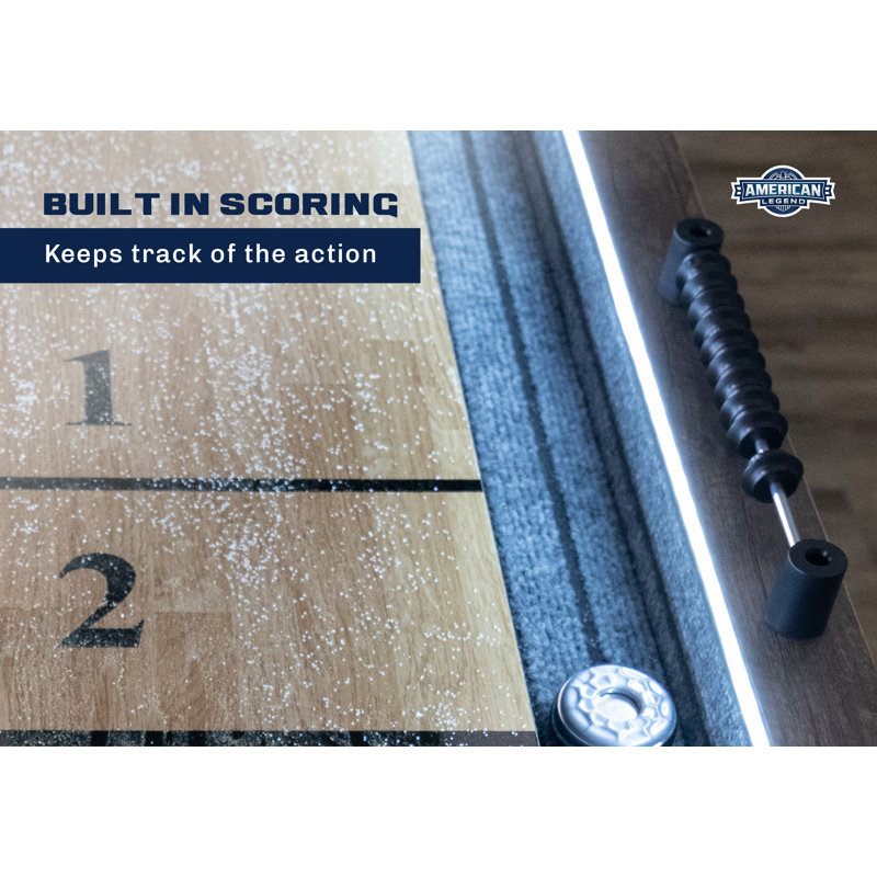 American Legend Kirkwood 9' LED Shuffleboard Table with Bowling